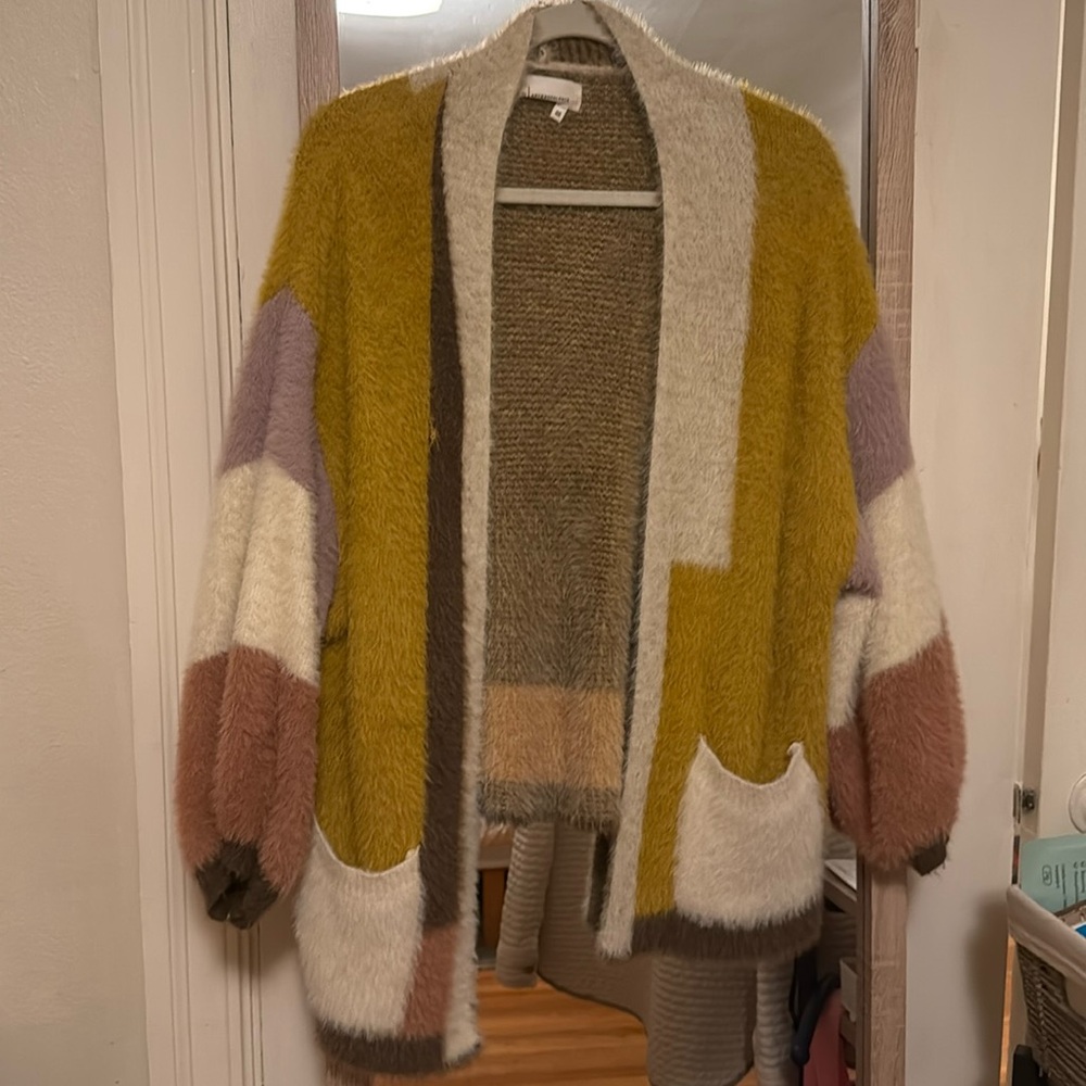Anthropologie Multi-color Block Cardigan